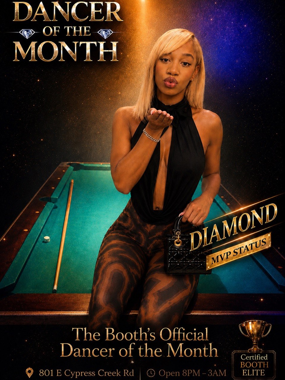 Dancer of the Month Diamond MVP status poster