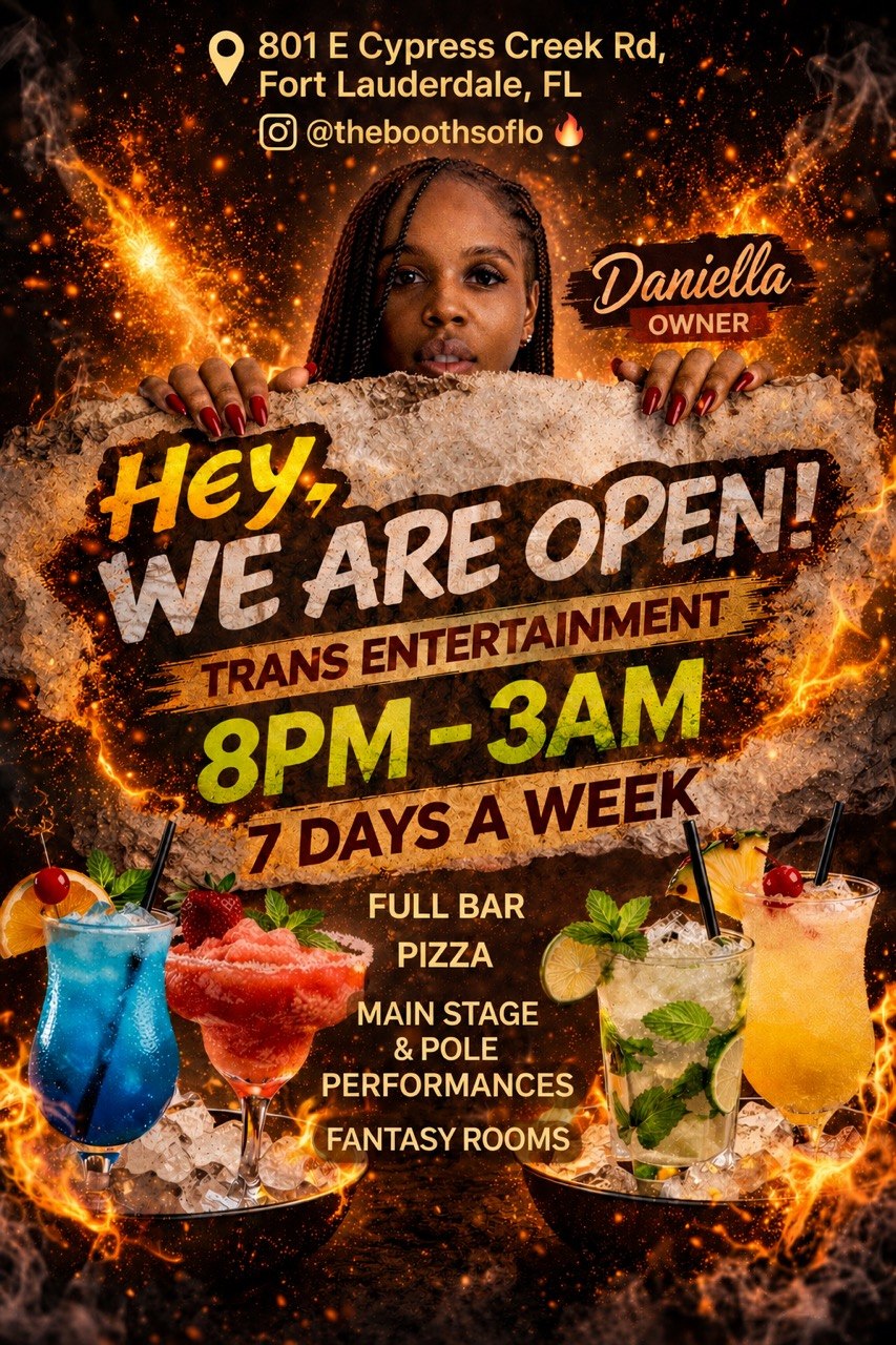 The Booth SoFlo open daily 8PM to 3AM poster
